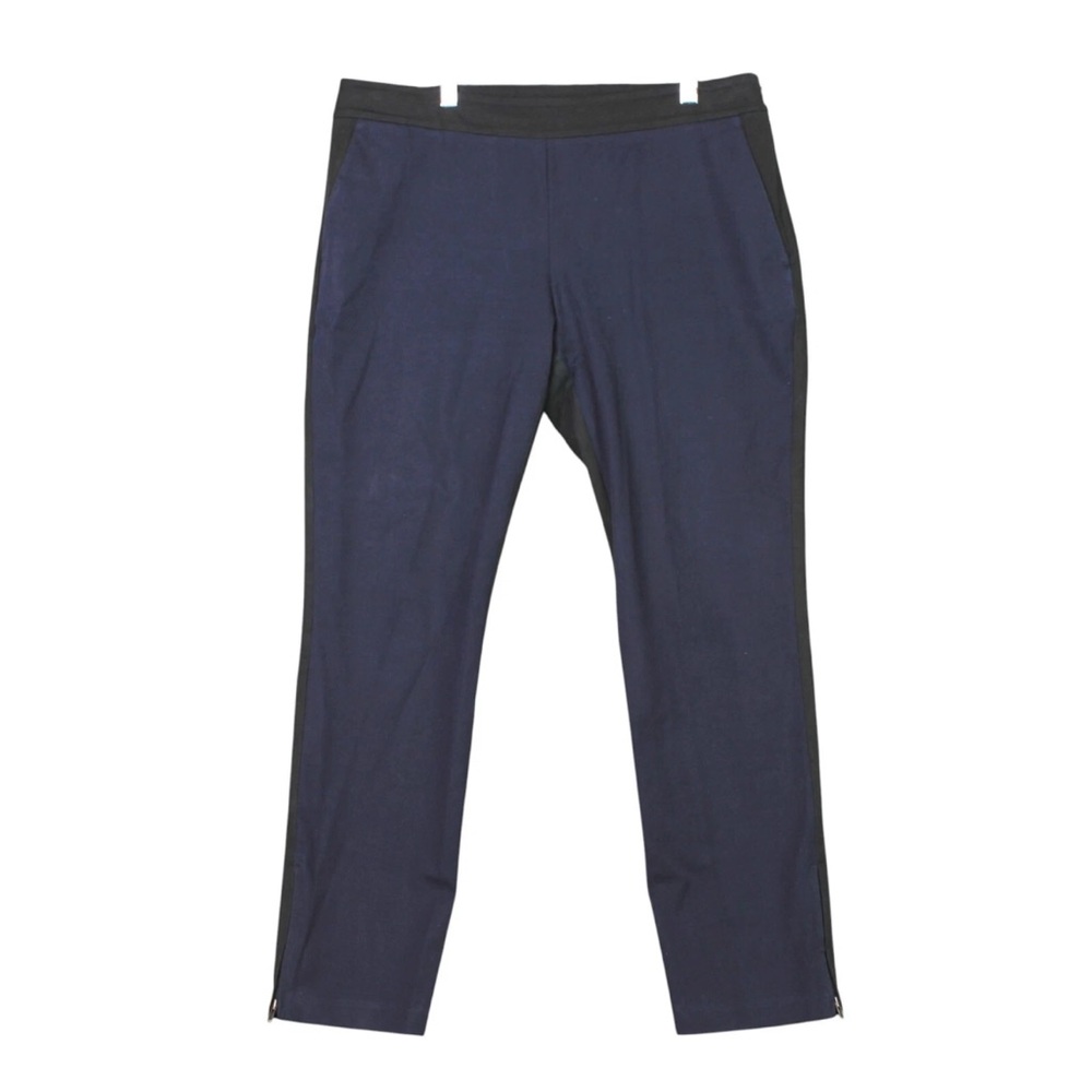 Eileen Fisher Women Colorblock Comfort Pull On Pant Straight Leg Size S Black
